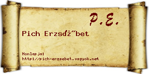 Pich Erzsébet névjegykártya
